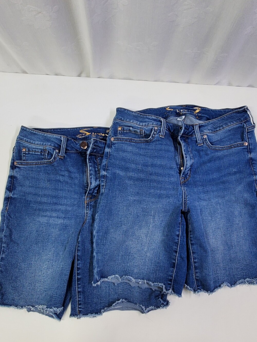 Seven Sunset Bermuda Womens Blue Denim Shorts 2 Pr Raw Hem 10